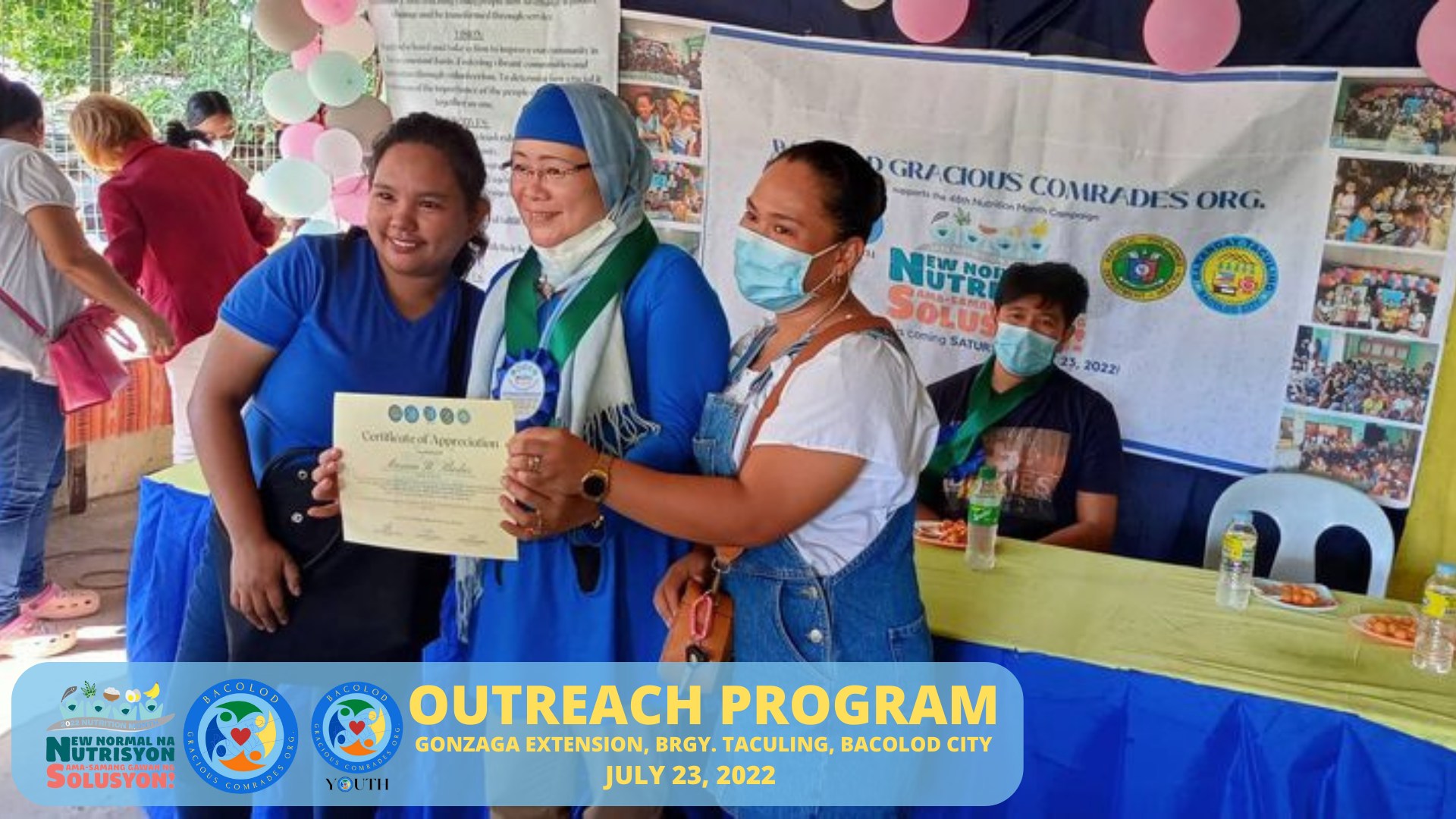 Bacolod Gracious Comrades Org. joins and supports the Department of Health (Philippines) and the National Nutrition Council in celebrating the 48th Nutritional Month Campaign