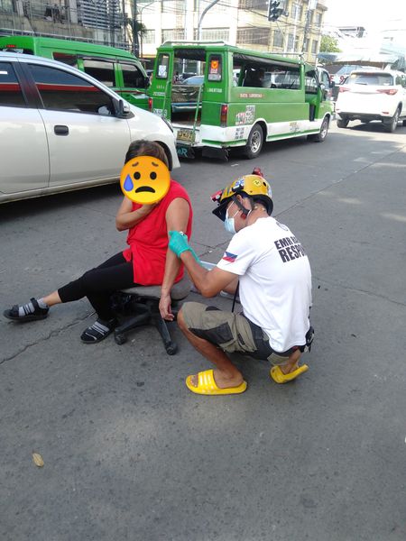 EMR Raptor volunteer responded road accident involving pedestrian and motorcycle along Gonzaga Lopez Jaena St. – Mario Eleno Canoy Jr.