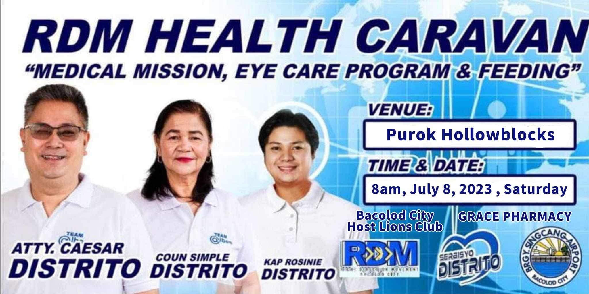 May ara kita sang RDM Health Caravan sa Purok Hollowblocks Kap. Atty. Caesar Distrito